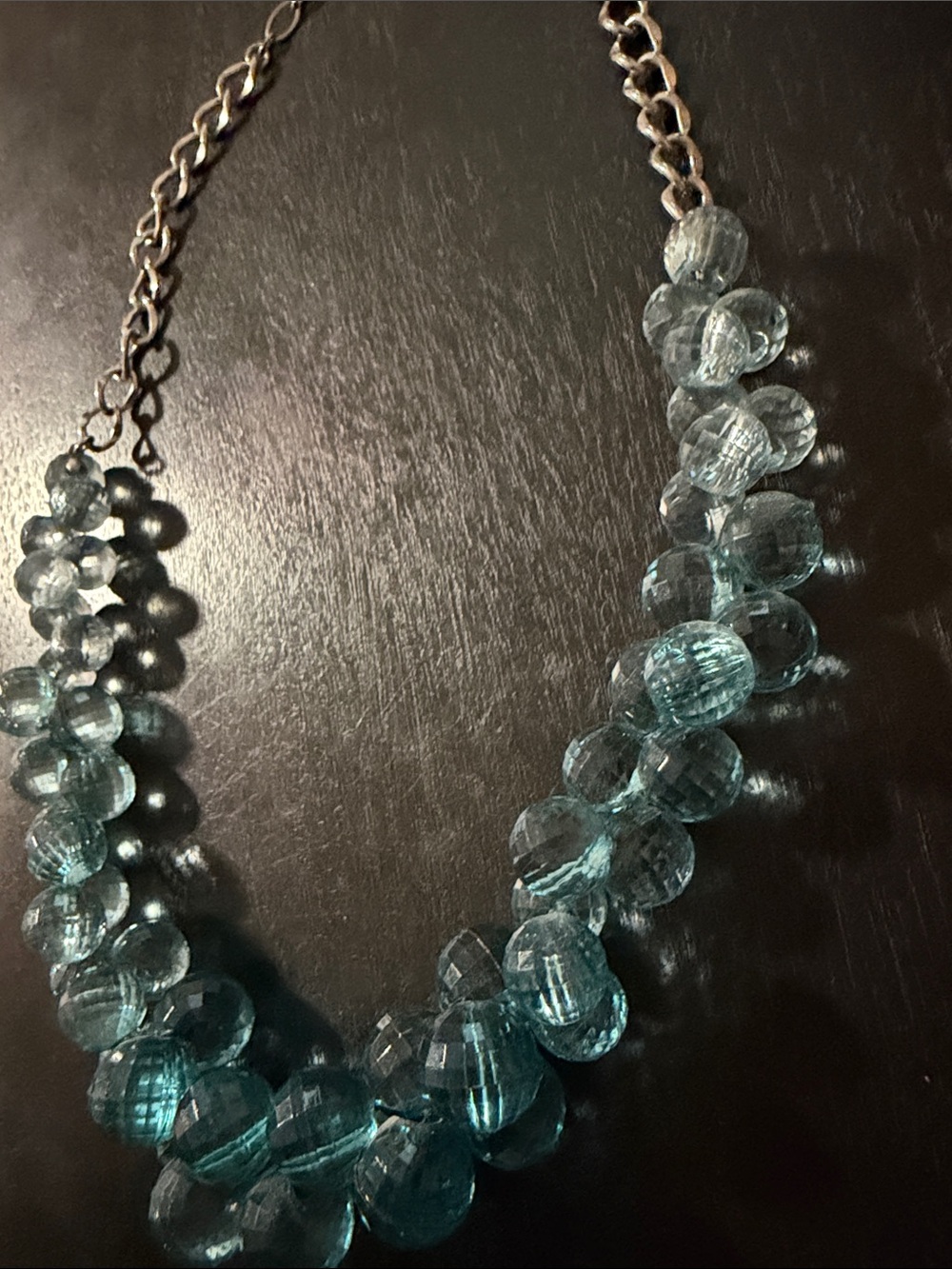 Blue Faceted Bead Statement Necklace - Picture 6 of 6